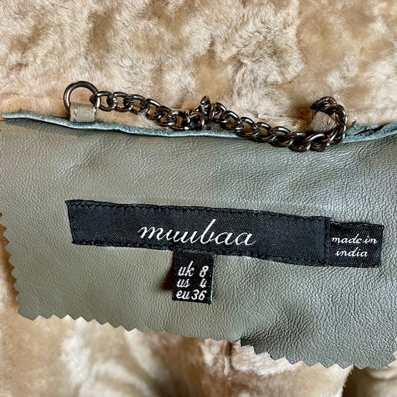 [4] Free People MUUBAA Bronson Sheepskin Gilet in Elephant Grey NWOT - Picture 7 of 8